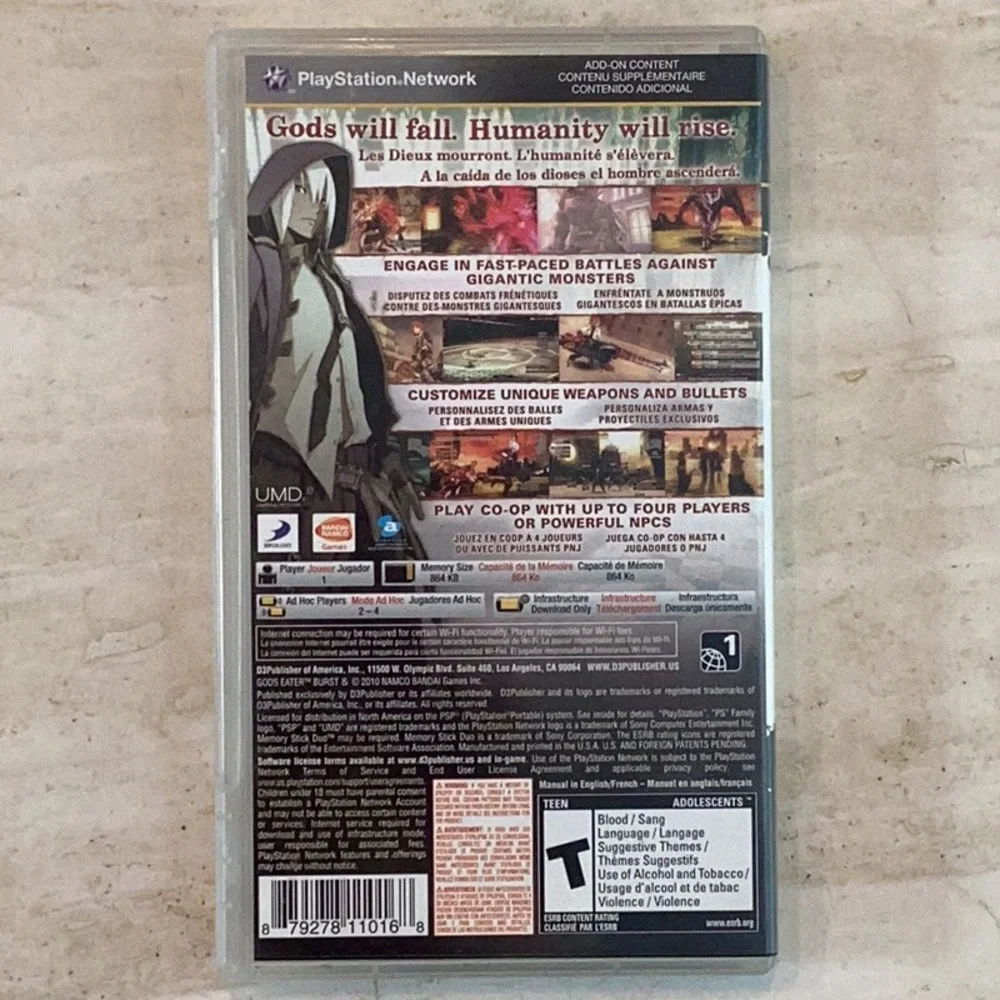 Gods Eater Burst PSP Game Sony UMD PlayStation CIB